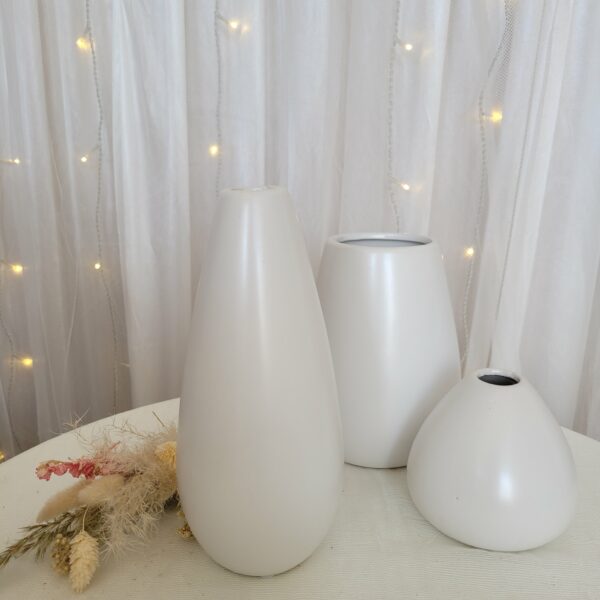 Keramik-Vasen mattweiß groß