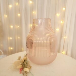 Vase Rille rosa