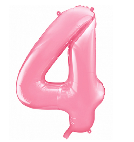 Folienballon Zahl 4 rosa