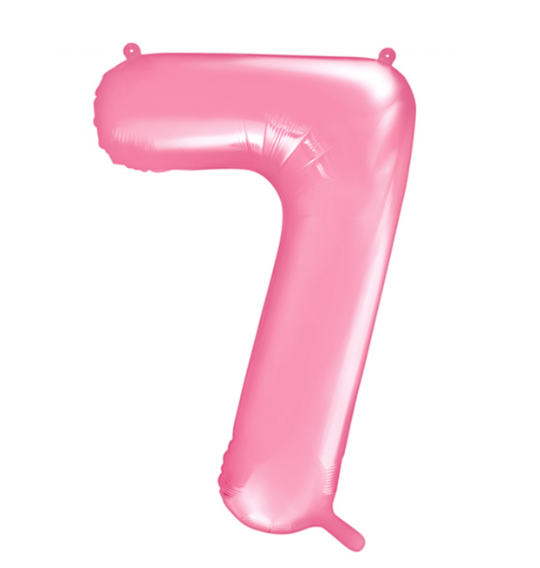 Folienballon Zahl 7 rosa