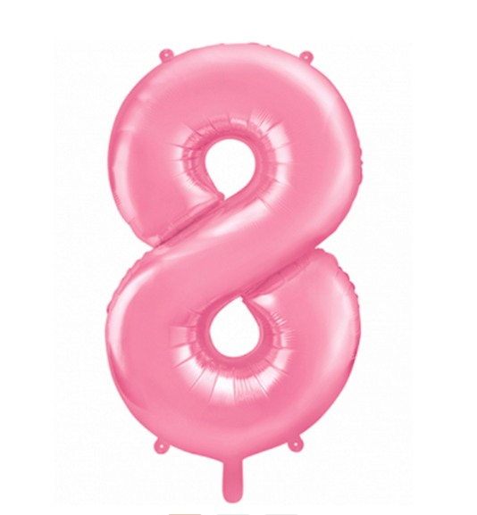 Folienballon Zahl 8 rosa