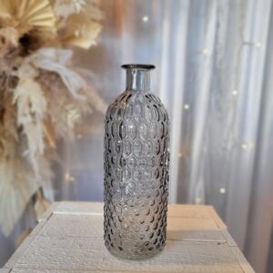 Vase Flasche grau Wabenmuster