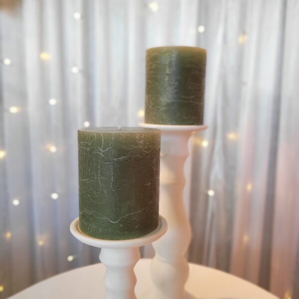 Stumpenkerze rustic salbei