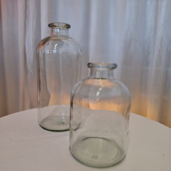 Vase Flasche dickes Glas H:16,5 cm