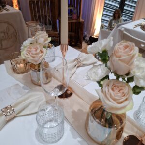Tischläufer Musselin beige