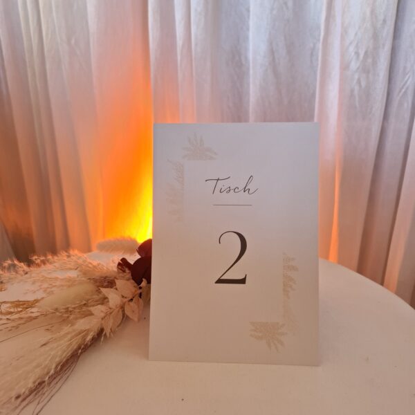 Tischnummer Boho