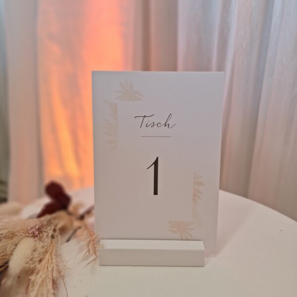 Tischnummer Boho II