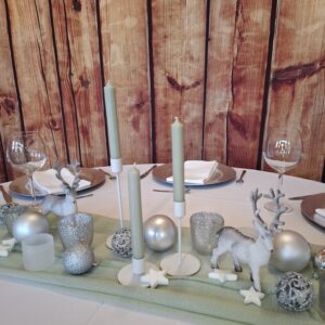 Tischset salbei/silber/weiß I