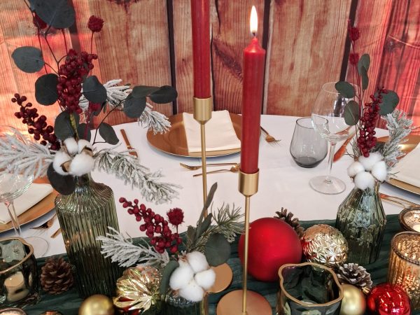 Tischset Weihnachten Tannengrün rot gold II